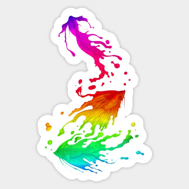 Rainbow Fighting Fish Sticker by jilesfallen